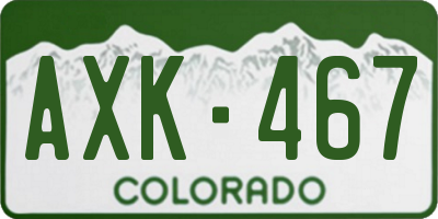 CO license plate AXK467