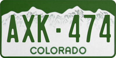 CO license plate AXK474