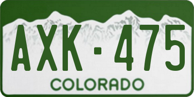 CO license plate AXK475