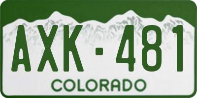 CO license plate AXK481