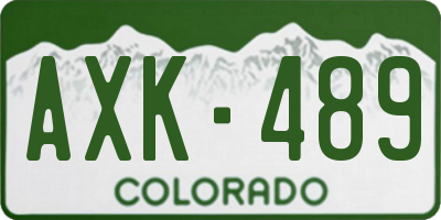 CO license plate AXK489
