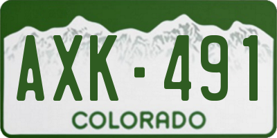 CO license plate AXK491
