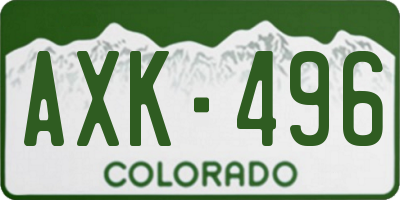 CO license plate AXK496