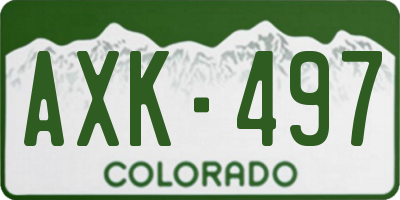 CO license plate AXK497