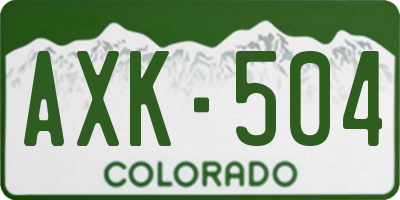 CO license plate AXK504