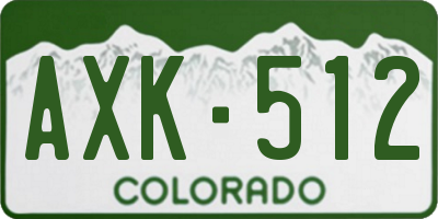 CO license plate AXK512