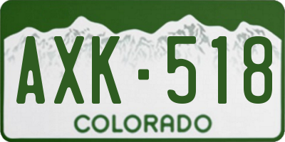 CO license plate AXK518