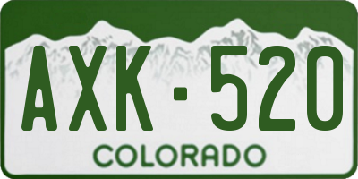 CO license plate AXK520