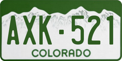 CO license plate AXK521