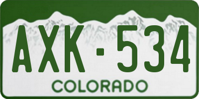 CO license plate AXK534