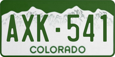CO license plate AXK541