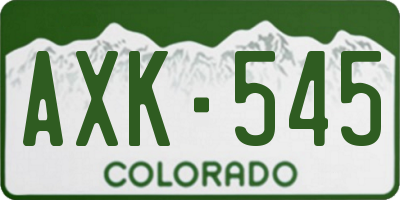 CO license plate AXK545