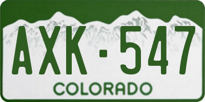 CO license plate AXK547