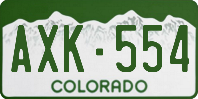CO license plate AXK554