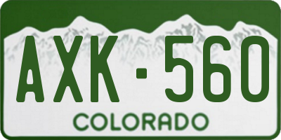 CO license plate AXK560