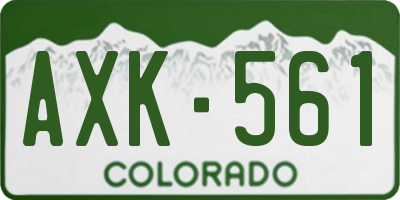 CO license plate AXK561