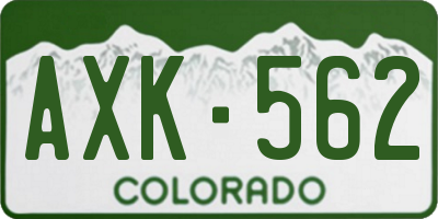 CO license plate AXK562