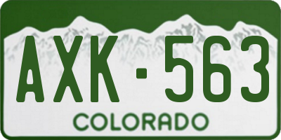 CO license plate AXK563