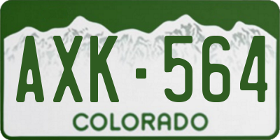 CO license plate AXK564