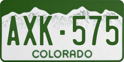 CO license plate AXK575