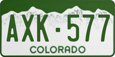 CO license plate AXK577