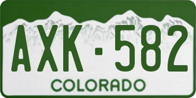 CO license plate AXK582
