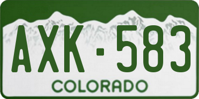 CO license plate AXK583