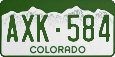 CO license plate AXK584