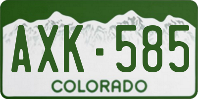 CO license plate AXK585