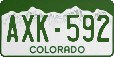 CO license plate AXK592