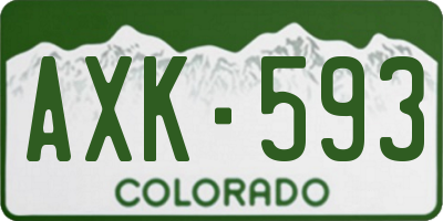 CO license plate AXK593