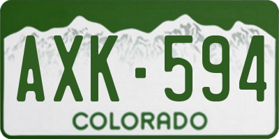 CO license plate AXK594