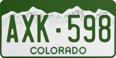 CO license plate AXK598