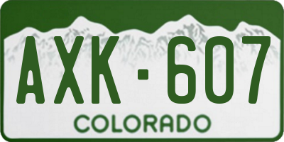 CO license plate AXK607