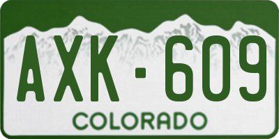 CO license plate AXK609