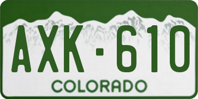 CO license plate AXK610