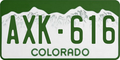 CO license plate AXK616