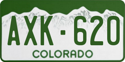 CO license plate AXK620