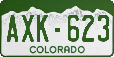 CO license plate AXK623