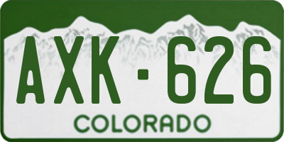 CO license plate AXK626