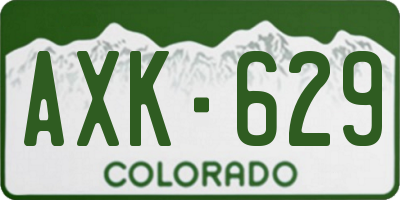CO license plate AXK629