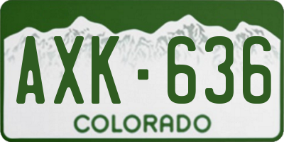 CO license plate AXK636