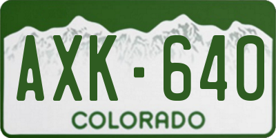 CO license plate AXK640