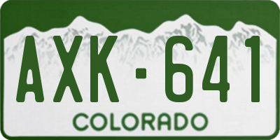 CO license plate AXK641