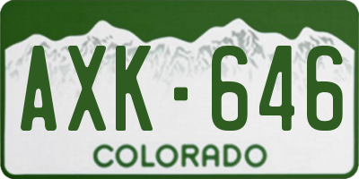 CO license plate AXK646