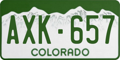 CO license plate AXK657