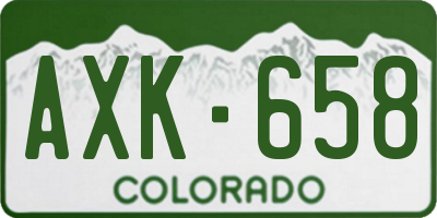 CO license plate AXK658