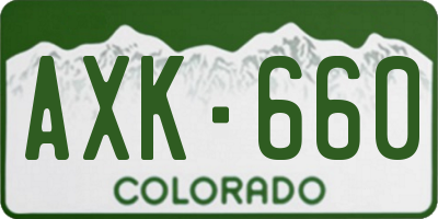 CO license plate AXK660
