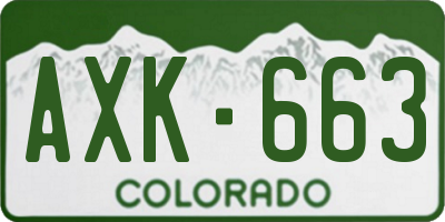 CO license plate AXK663