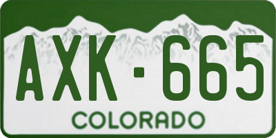 CO license plate AXK665